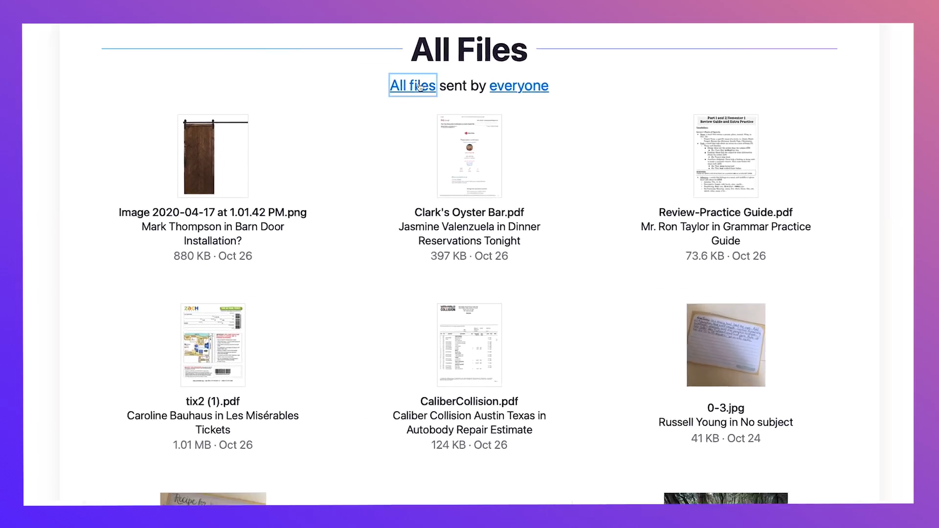 All Files filtered by type
