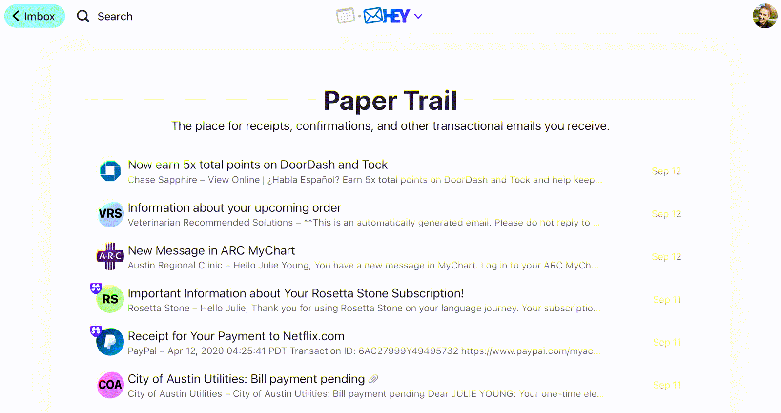 The Paper Trail list