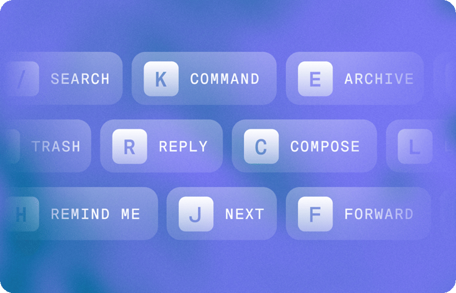 Marketing card of the core single-key shortcuts