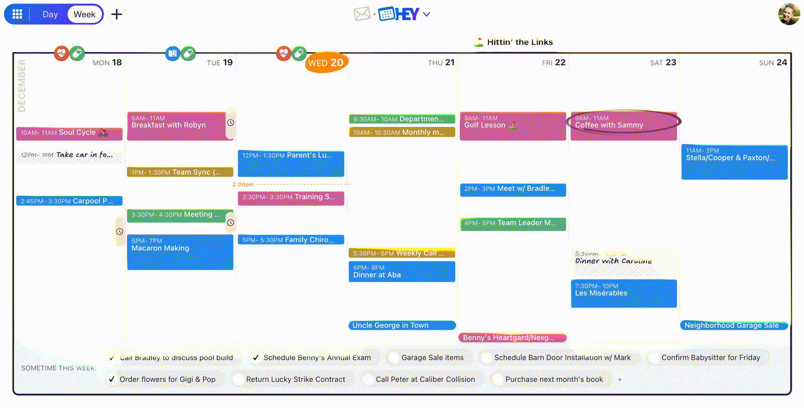 HEY Calendar week view