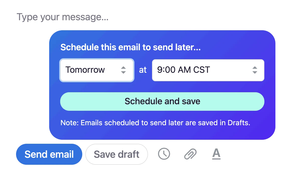 Send Later picker
