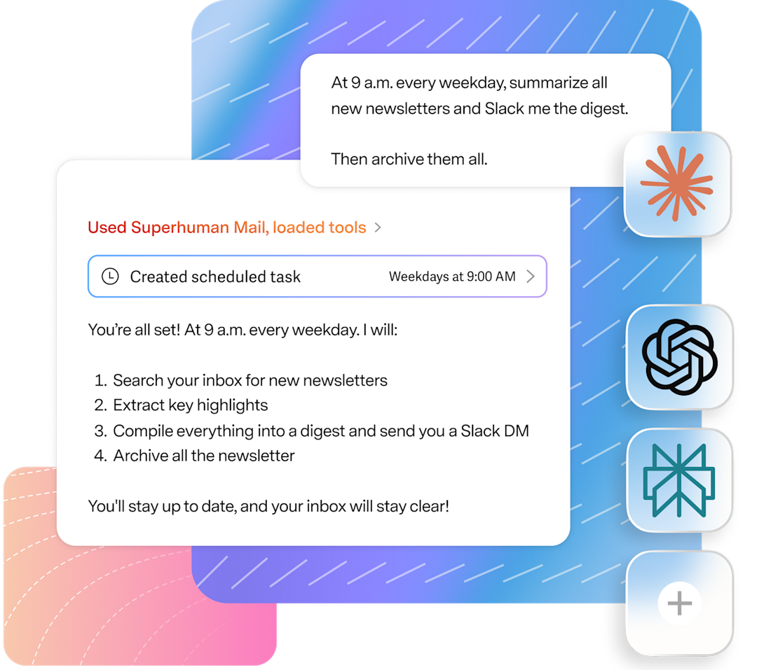 Superhuman Mail MCP driven from a chat client