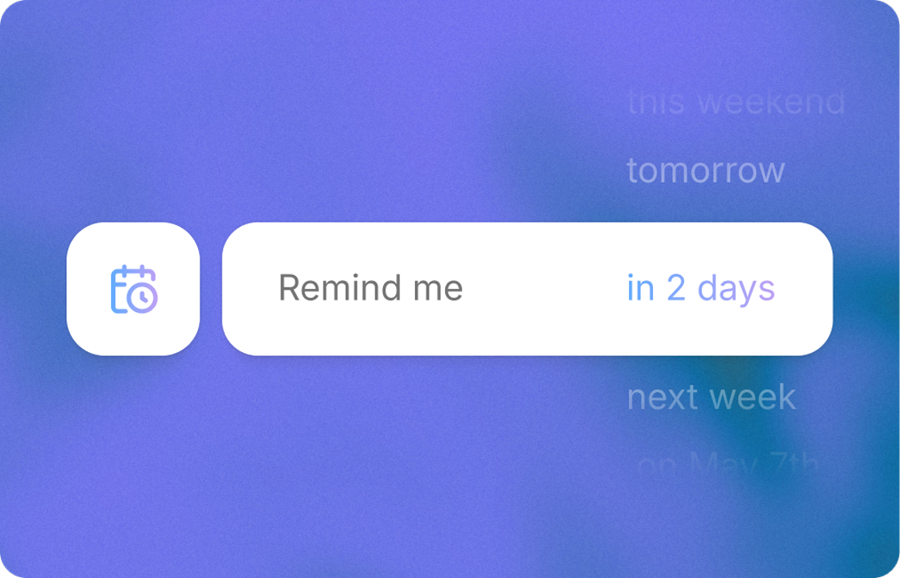 Remind Me picker with natural-language suggestions