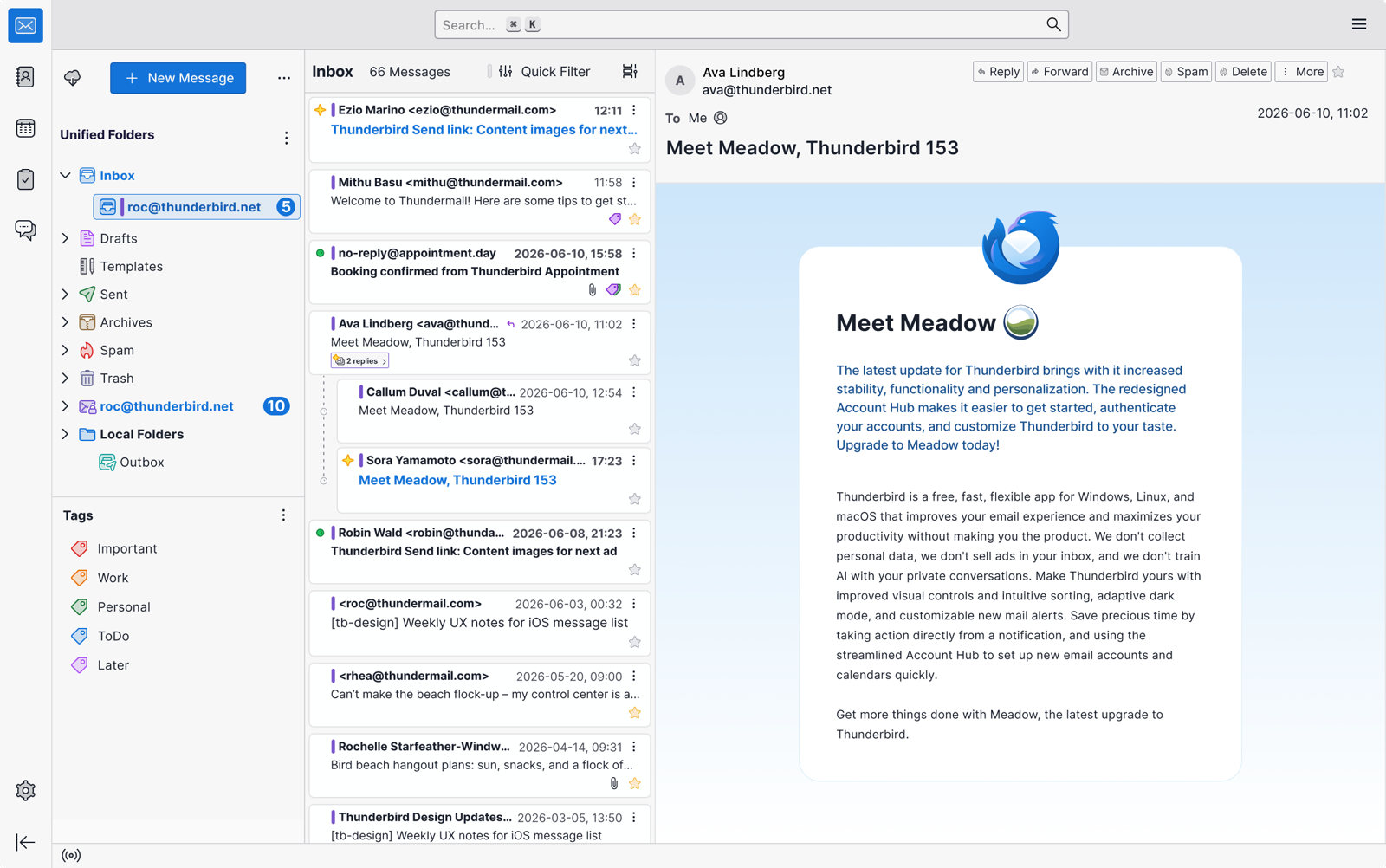 Thunderbird inbox