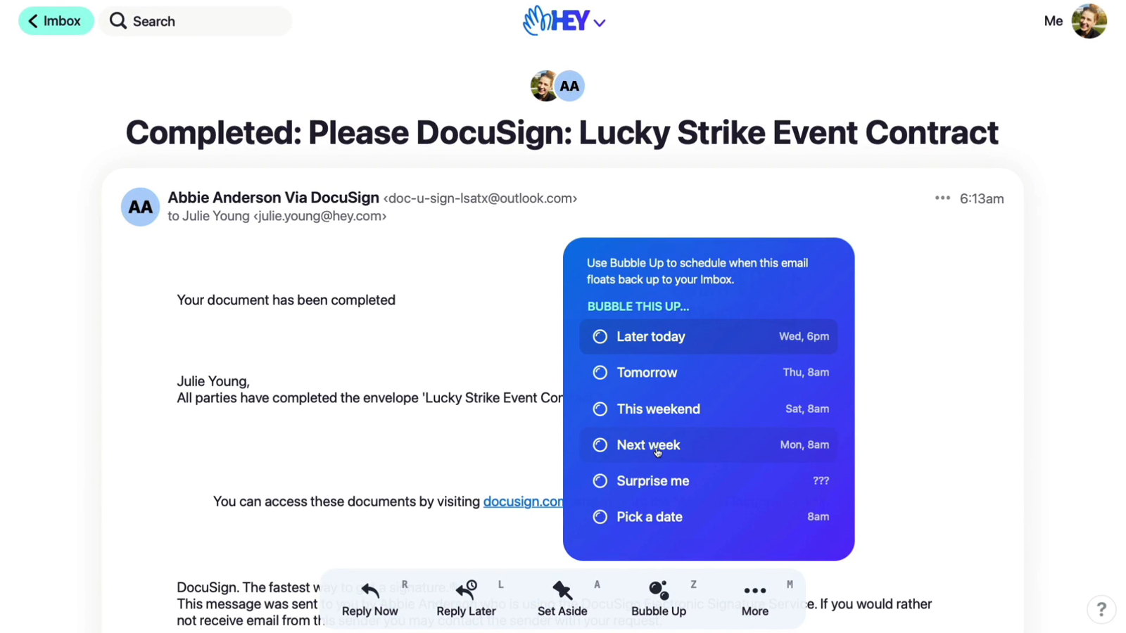 A thread page with the bottom action bar