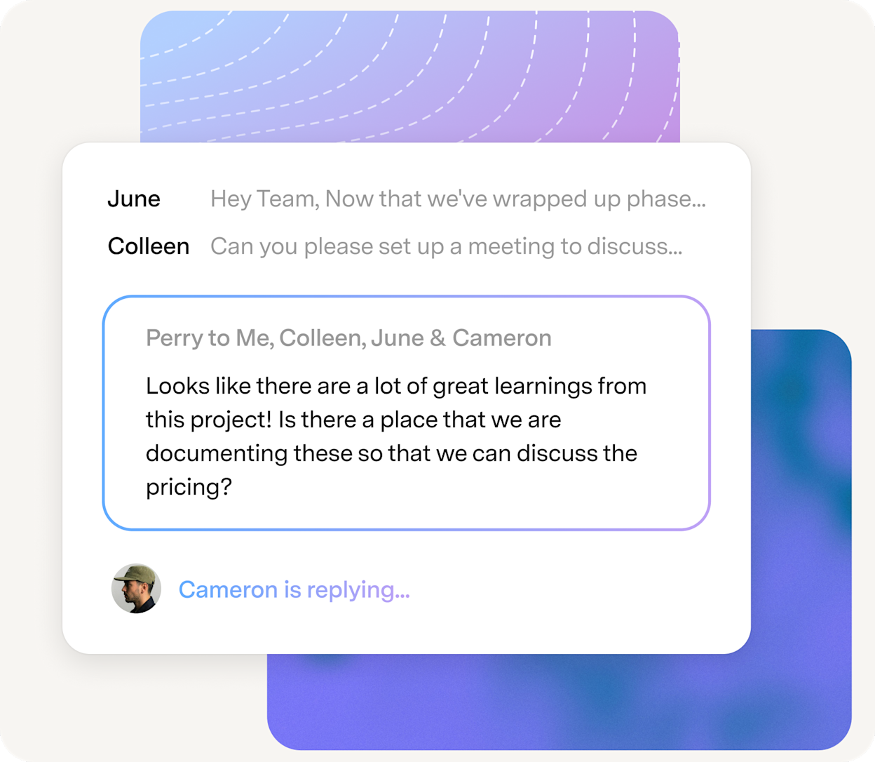 Team Reply Indicator under a thread